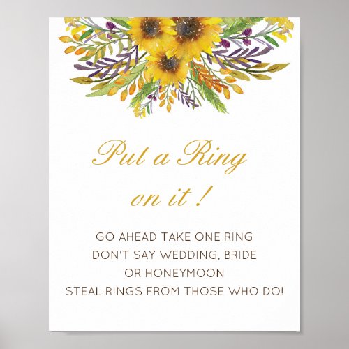 Editable Put a Ring on it Bridal Shower Game Poste Poster