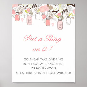 Editable Put a Ring on it Bridal Shower Game Poste Poster