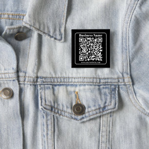 Editable QR code Black & White Retro Modern Style Button