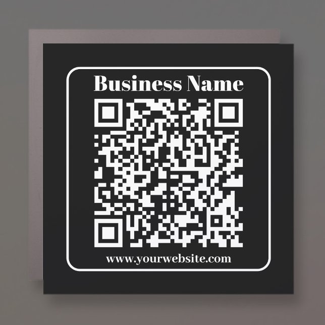 Editable QR code Black & White Retro Modern Style Car Magnet (Creator Uploaded)