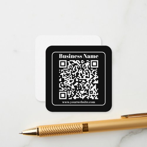 Editable QR code Black  White Retro Modern Style Enclosure Card