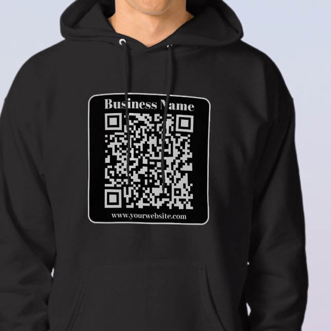 Editable QR code Black & White Retro Modern Style Hoodie (Creator Uploaded)