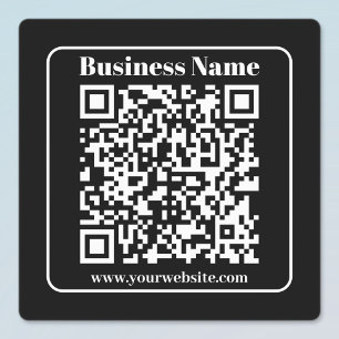 Editable QR code Black & White Retro Modern Style Labels