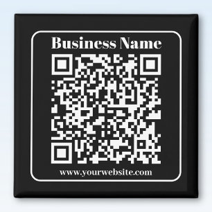 Editable QR code Black & White Retro Modern Style Magnet