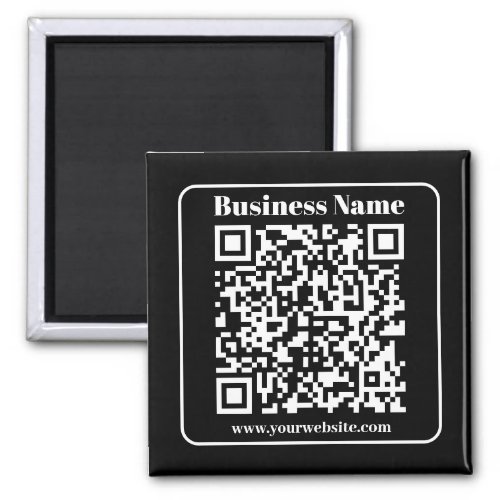 Editable QR code Black  White Retro Modern Style Magnet