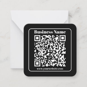 Editable QR code Black & White Retro Modern Style Note Card