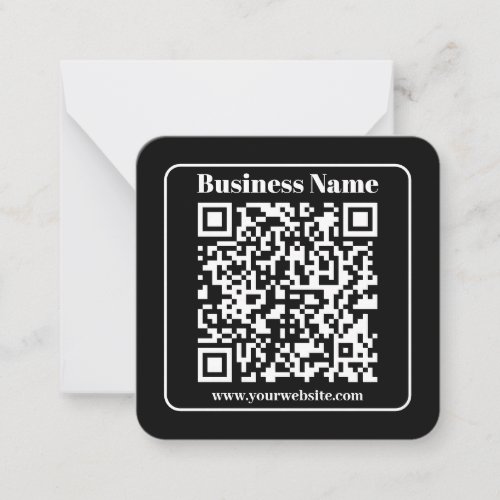 Editable QR code Black  White Retro Modern Style Note Card