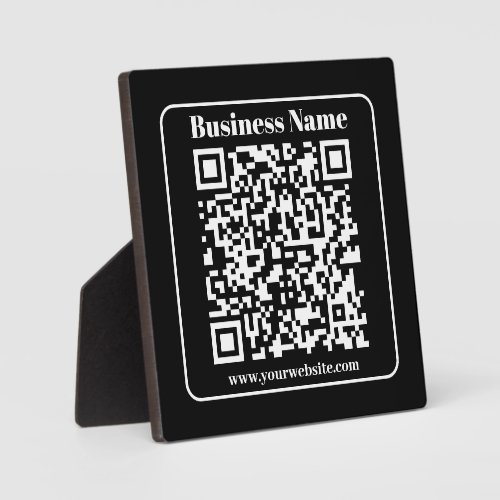 Editable QR code Black  White Retro Modern Style Plaque