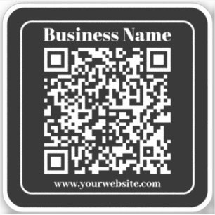 Editable QR code Black & White Retro Modern Style Sticker