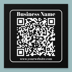 Editable QR code Black & White Retro Modern Style Wall Decal