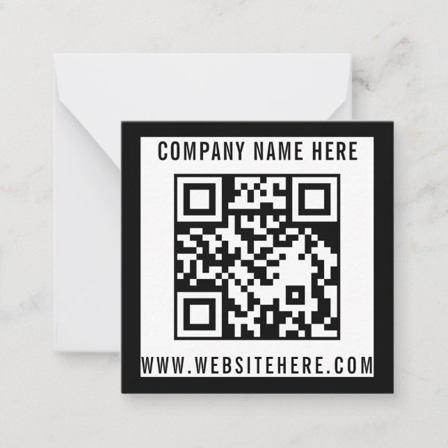 Editable QR Code Business Note Card (Front)
