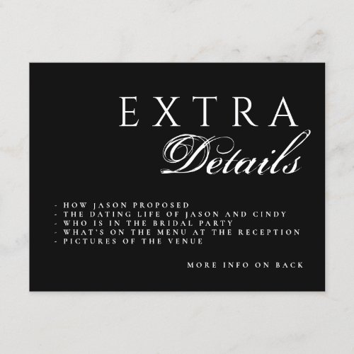 Editable QR Code Double Side Details Wedding Enclosure Card