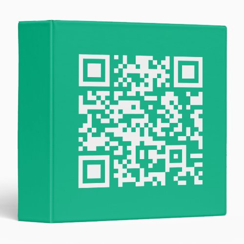 Editable QR Code Generate Your Own   Teal Green  3 Ring Binder