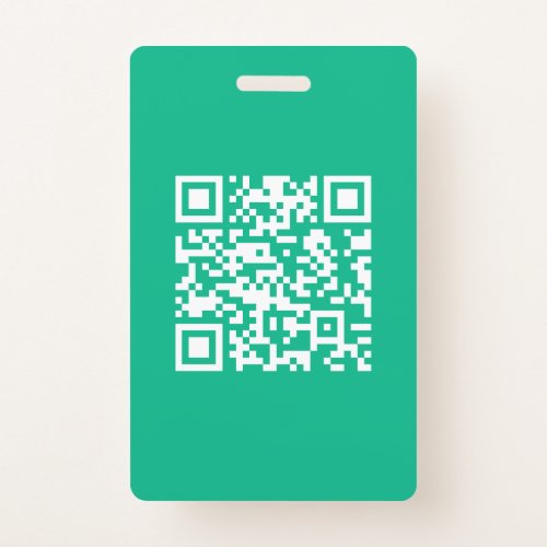 Editable QR Code Generate Your Own   Teal Green  Badge