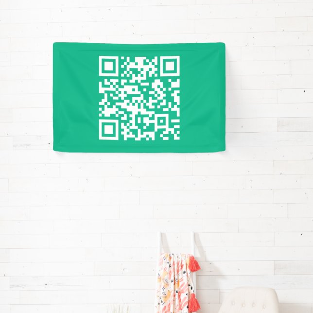 Editable QR Code Generate Your Own |  Teal Green  Banner (Insitu)