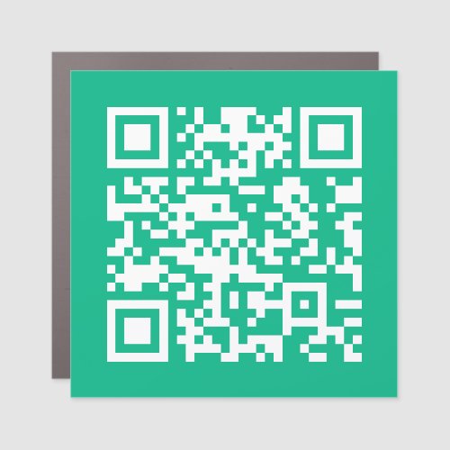 Editable QR Code Generate Your Own   Teal Green  Car Magnet