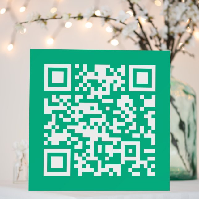 Editable QR Code Generate Your Own |  Teal Green  Foam Board (In Situ (Wedding))