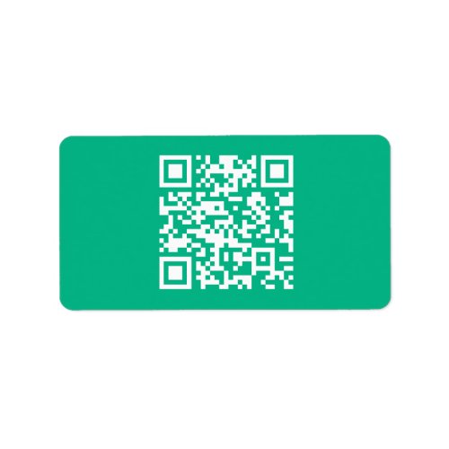 Editable QR Code Generate Your Own   Teal Green  Label