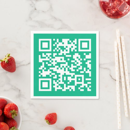 Editable QR Code Generate Your Own   Teal Green  Napkins