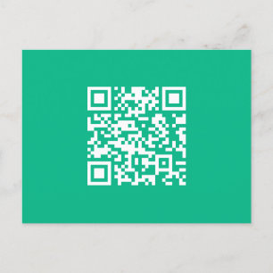 Editable QR Code Generate Your Own Teal Green Postcard