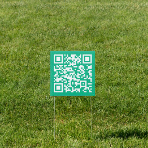Editable QR Code Generate Your Own Teal Green Sign