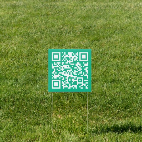 Editable QR Code Generate Your Own   Teal Green  Sign