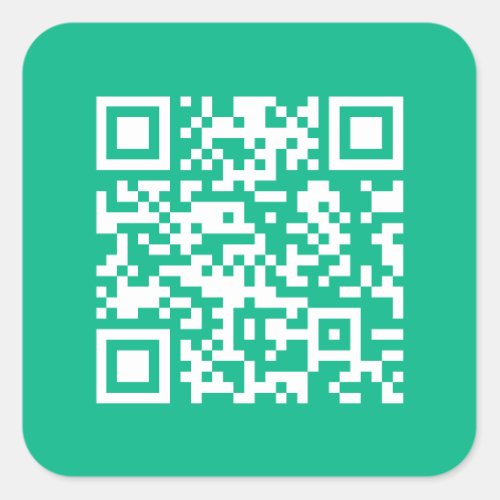 Editable QR Code Generate Your Own   Teal Green  Square Sticker