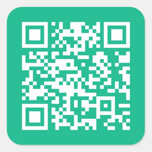 Editable QR Code Generate Your Own   Teal Green  Square Sticker