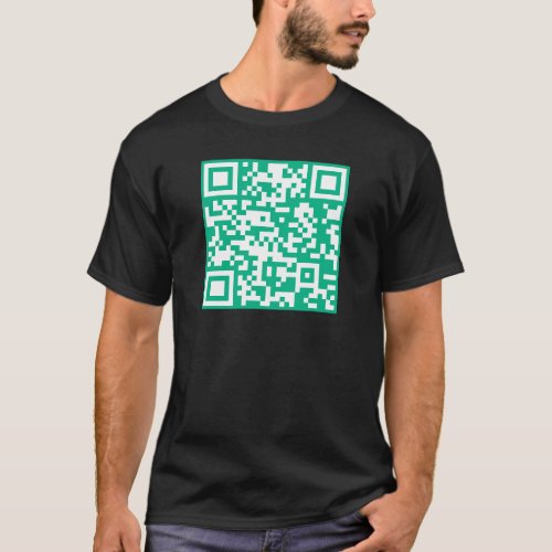 Editable QR Code Generate Your Own   Teal Green  T_Shirt