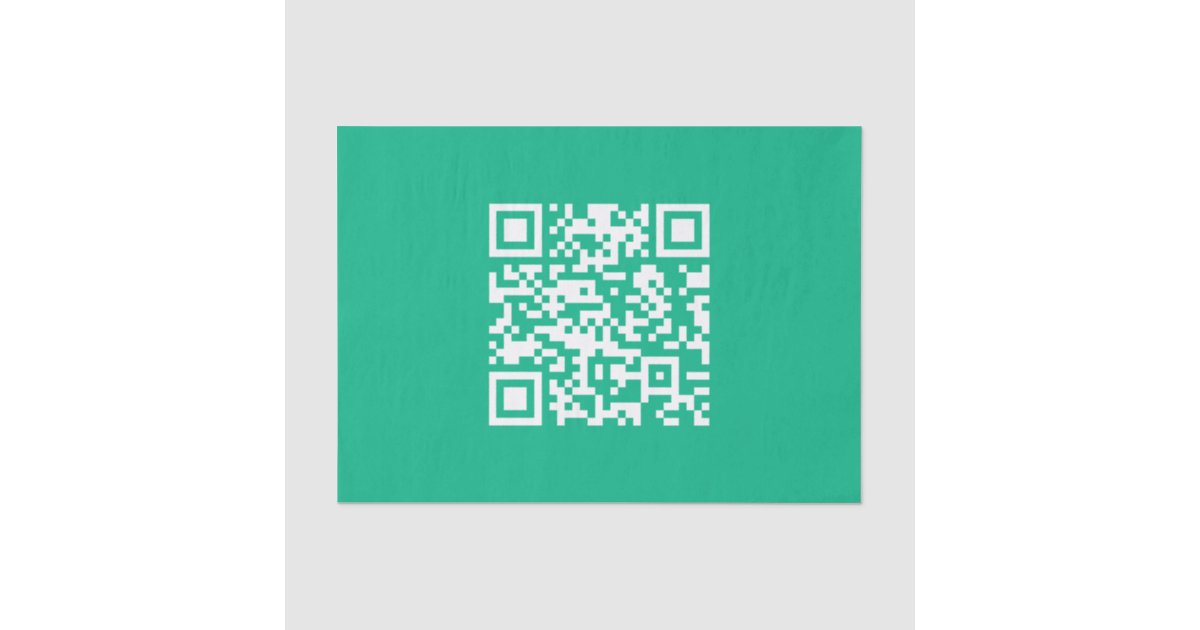 Editable QR Code Generate Your Own | Teal Green Tissue Paper | Zazzle
