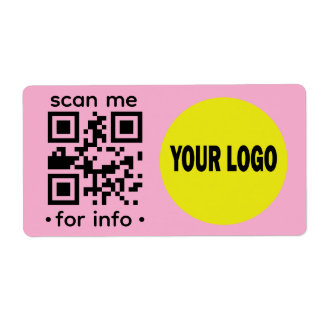 Editable QR Code Logo Modern Pink Black Business Label