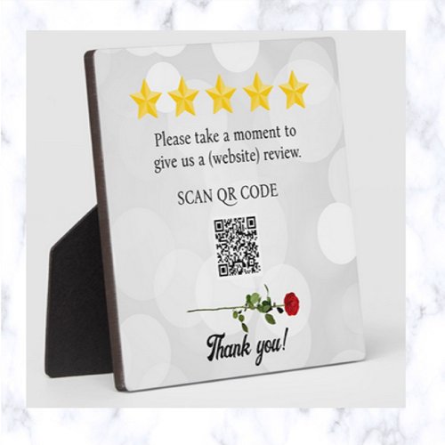 Editable QR Code Review and Rose Plaque