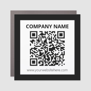 Editable QR code & Simple Customizable Design  Car Magnet