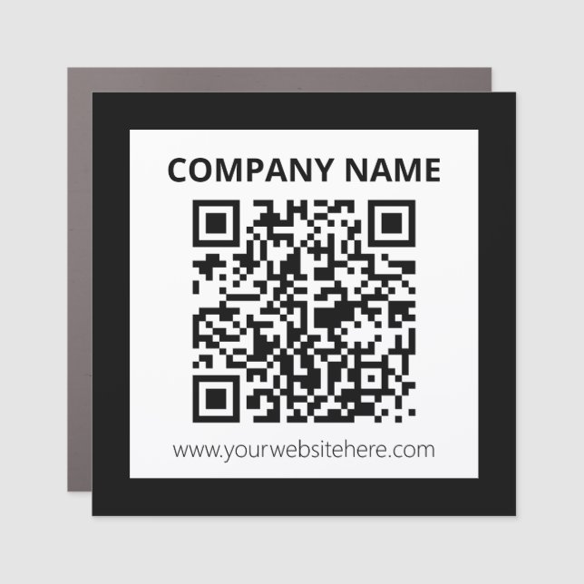 Editable QR code & Simple Customizable Design  Car Magnet (Front)