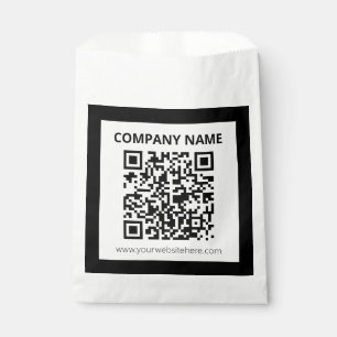 Editable QR code & Simple Customizable Design  Favor Bag