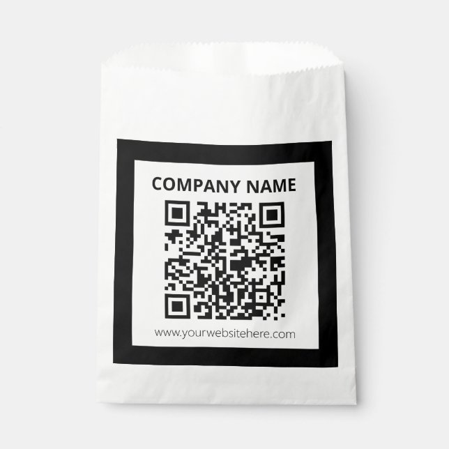 Editable QR code & Simple Customizable Design  Favor Bag (Front)