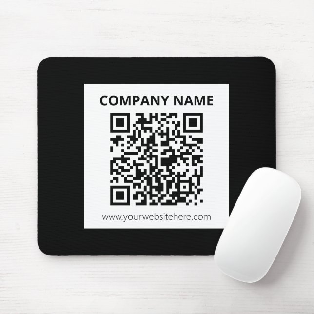 Editable QR code & Simple Customizable Design  Mouse Pad (With Mouse)