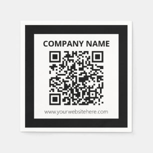 Editable QR code & Simple Customizable Design Napkins