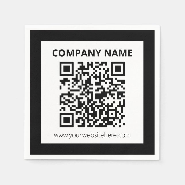 Editable QR code & Simple Customizable Design  Napkins (Front)