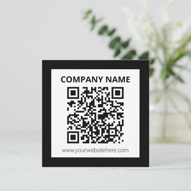 Editable QR code & Simple Customizable Design  Note Card (Standing Front)