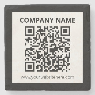 Editable QR code & Simple Customizable Design Stone Coaster