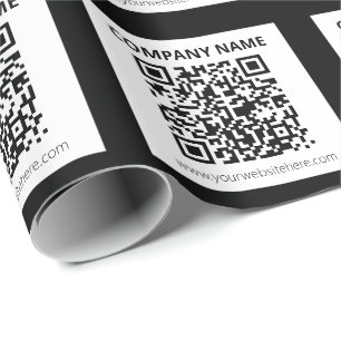Editable QR code & Simple Customizable Design  Wrapping Paper