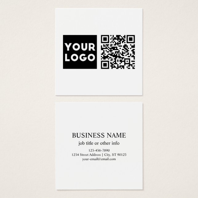 Editable QR code & Your Business Logo or Image (Front & Back)