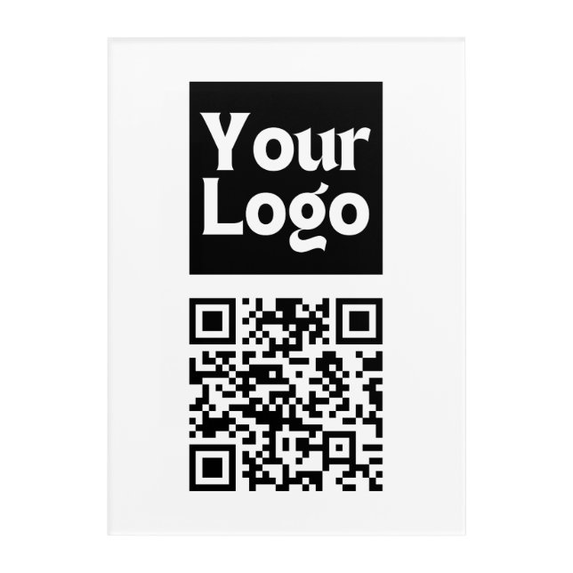 Editable QR code & Your Business Logo or Image Acrylic Print (Front)