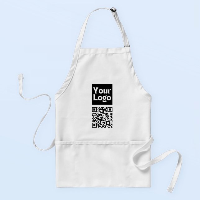 Editable QR code & Your Business Logo or Image Adult Apron (Creator Uploaded)