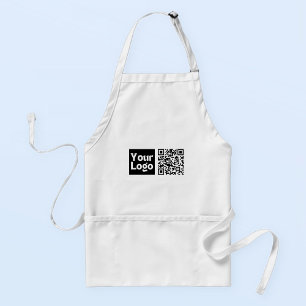 Editable QR code & Your Business Logo or Image Adult Apron