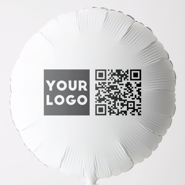 Editable QR code & Your Business Logo or Image Balloon (Front)