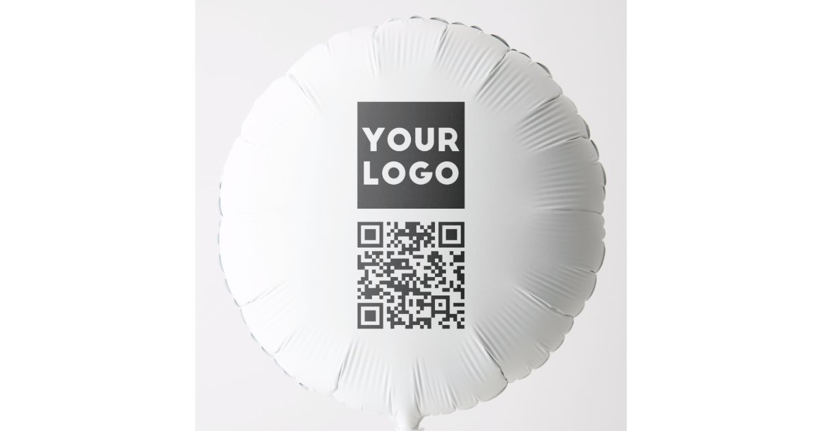 Editable QR code & Your Business Logo or Image Balloon | Zazzle
