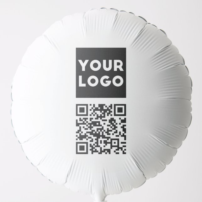 Editable QR code & Your Business Logo or Image Balloon (Front)