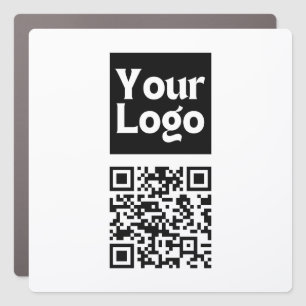 Editable QR code & Your Business Logo or Image Car Magnet